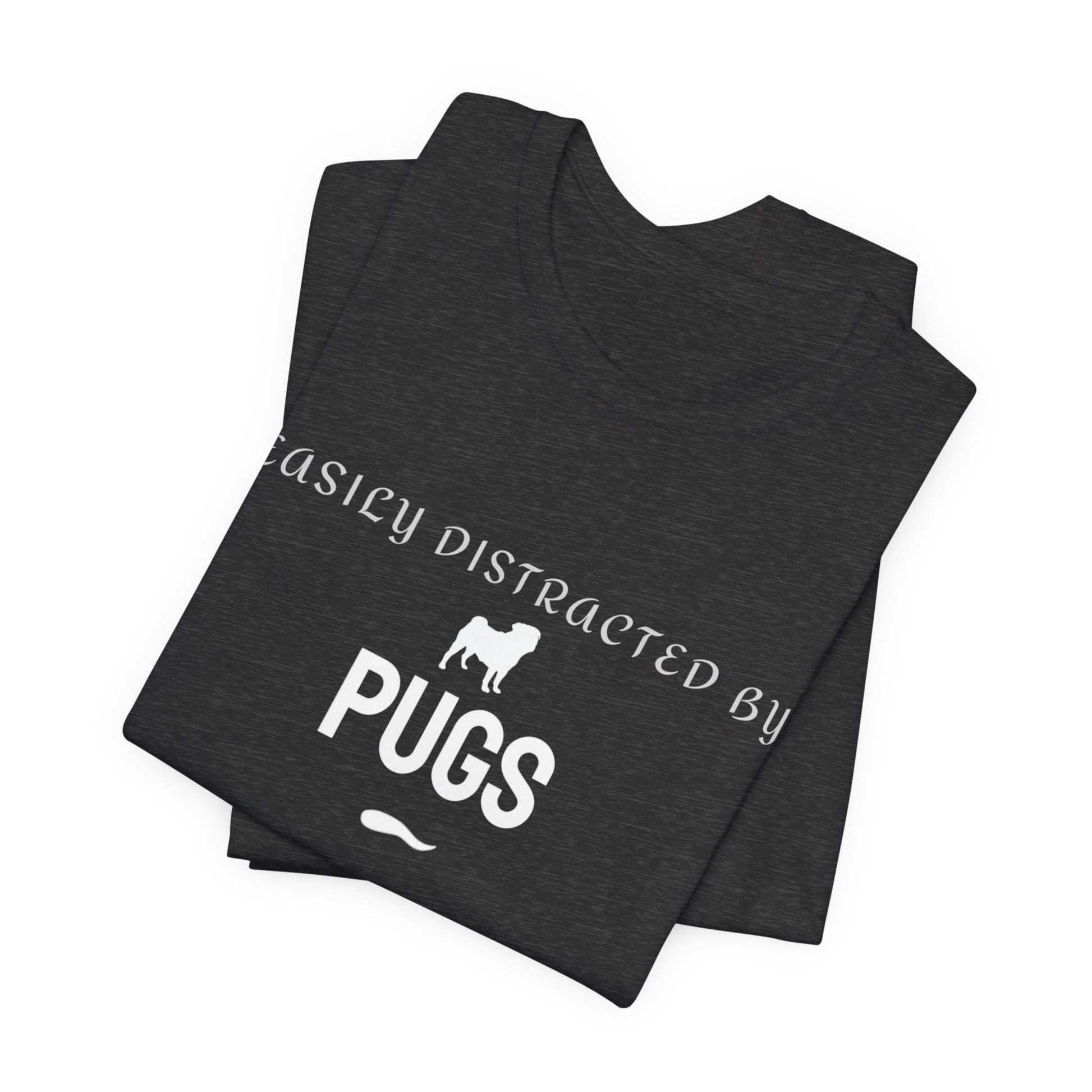 Black funny Pug t-shirt, casual everyday tee for Pug owners