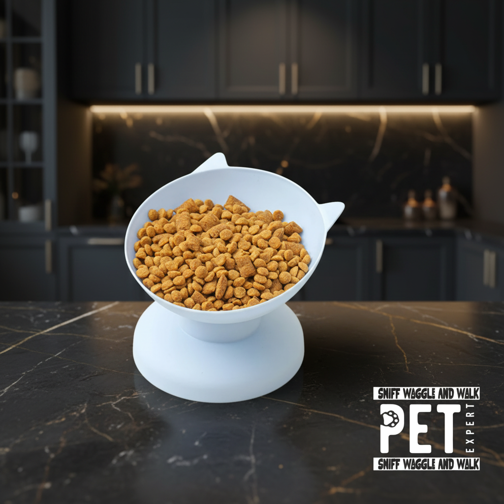 blue pet bowl tilted design best