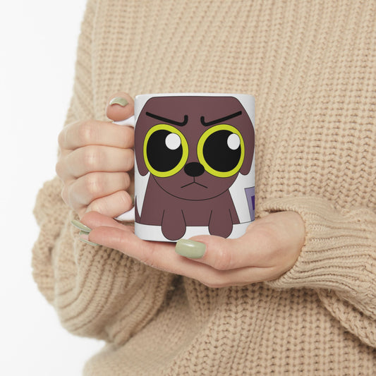 Labrador ceramic coffee mug, 11oz and 15oz bold cartoon style Lab gift - view 1