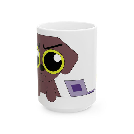 Labrador ceramic coffee mug, 11oz and 15oz bold cartoon style Lab gift - view 2