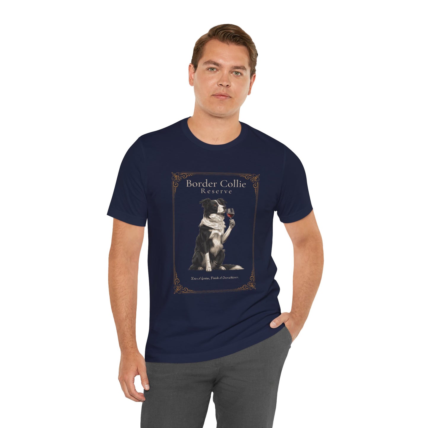 Border Collie Breed Sommelier t-shirt in black heather - back view