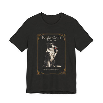 Border Collie Breed Sommelier t-shirt in dark grey heather - flat lay