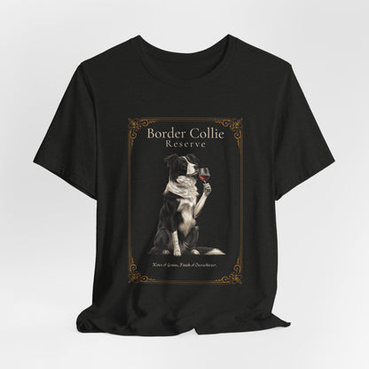 Border Collie Breed Sommelier t-shirt in navy - front view