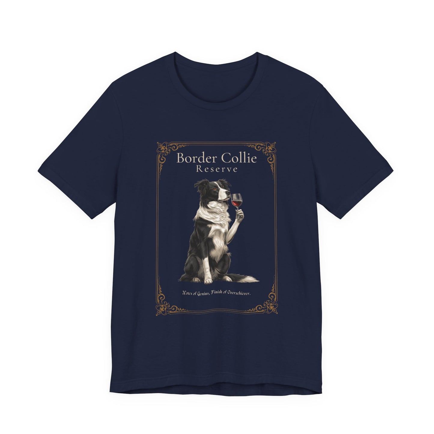 Model wearing Border Collie Breed Sommelier t-shirt in black heather
