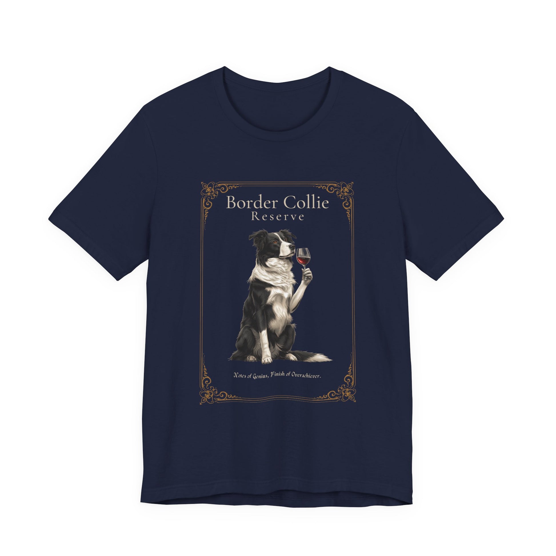 Model wearing Border Collie Breed Sommelier t-shirt in black heather