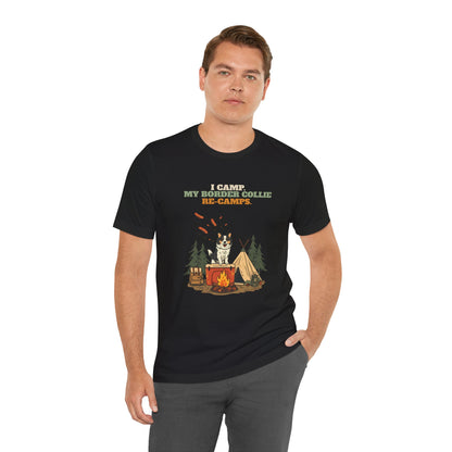Funny Border Collie camping tee lifestyle photo