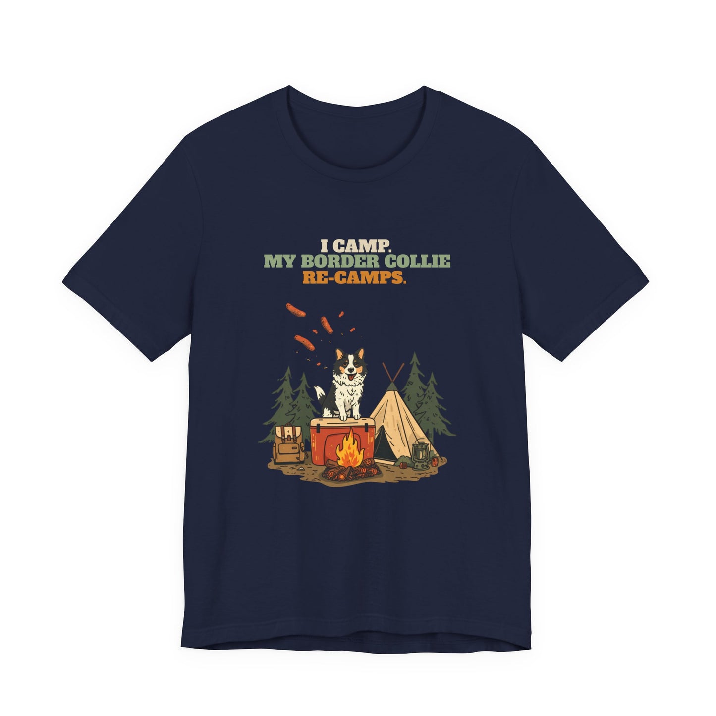 Border Collie camping tee lifestyle shot two