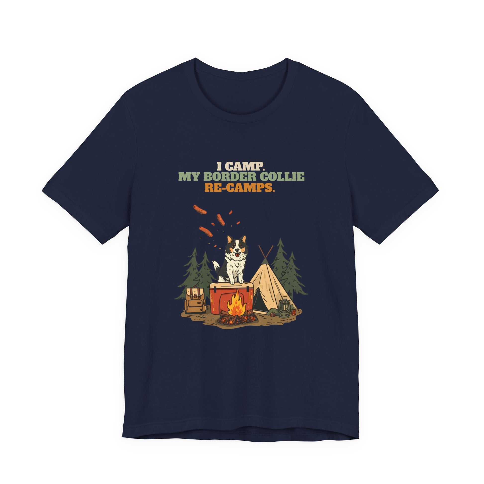 Border Collie camping tee lifestyle shot two