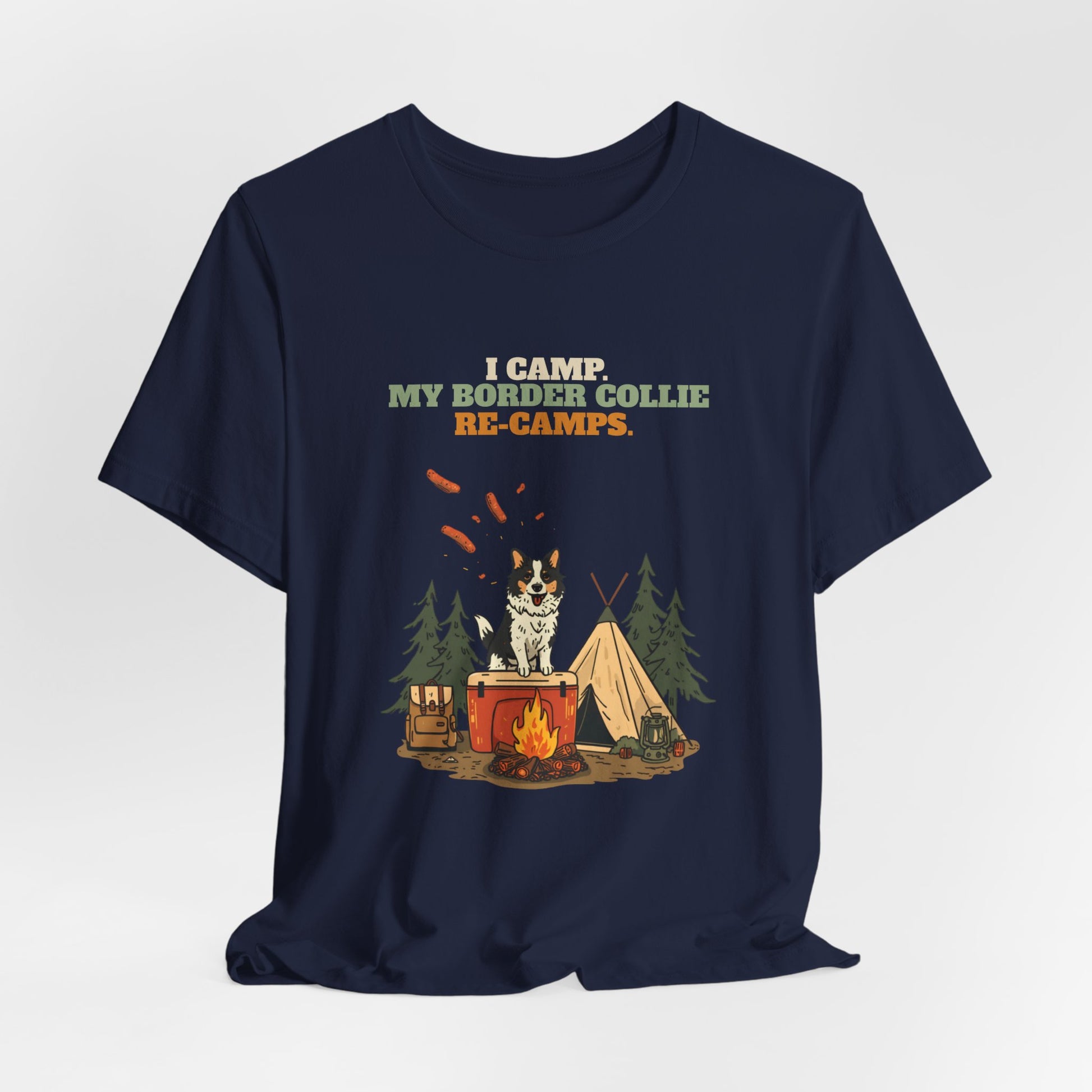 Border Collie camping t-shirt final product photo