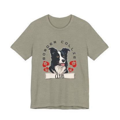 Border Collie Club T-Shirt Heather Stone BC3001 — SniffWaggleNWalk™
