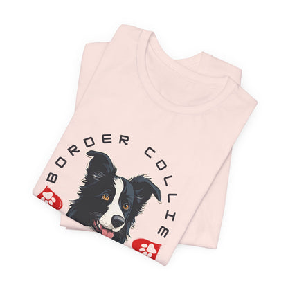 Border Collie Club T-Shirt Natural colourway worn — SniffWaggleNWalk™