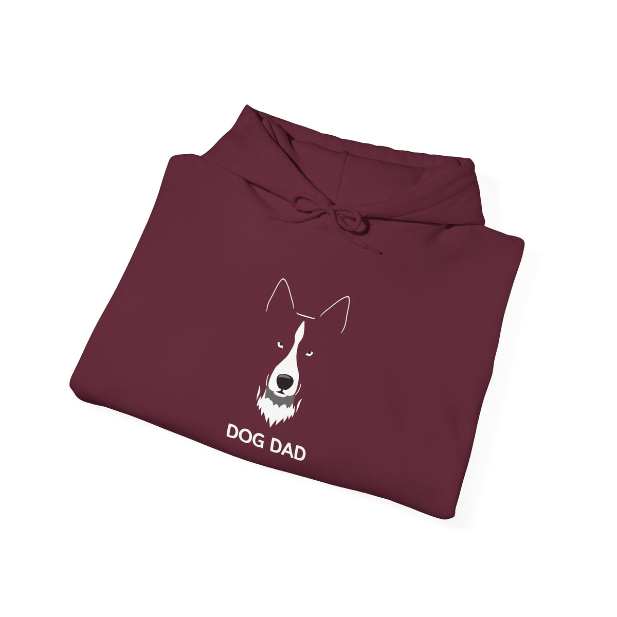 Border Collie Dog Dad hoodie, white line art on navy