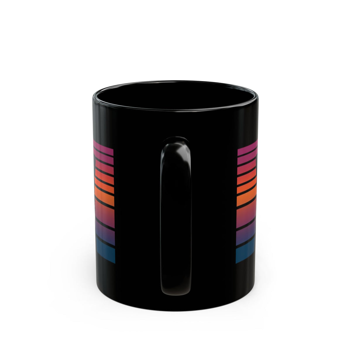 Border Collie retro mug with coffee on a desk