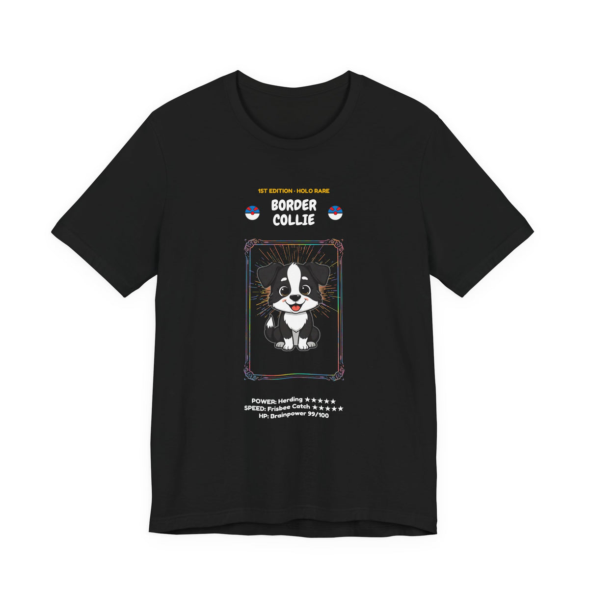 Border Collie Rookie Card T-Shirt - funny trading card style tee
