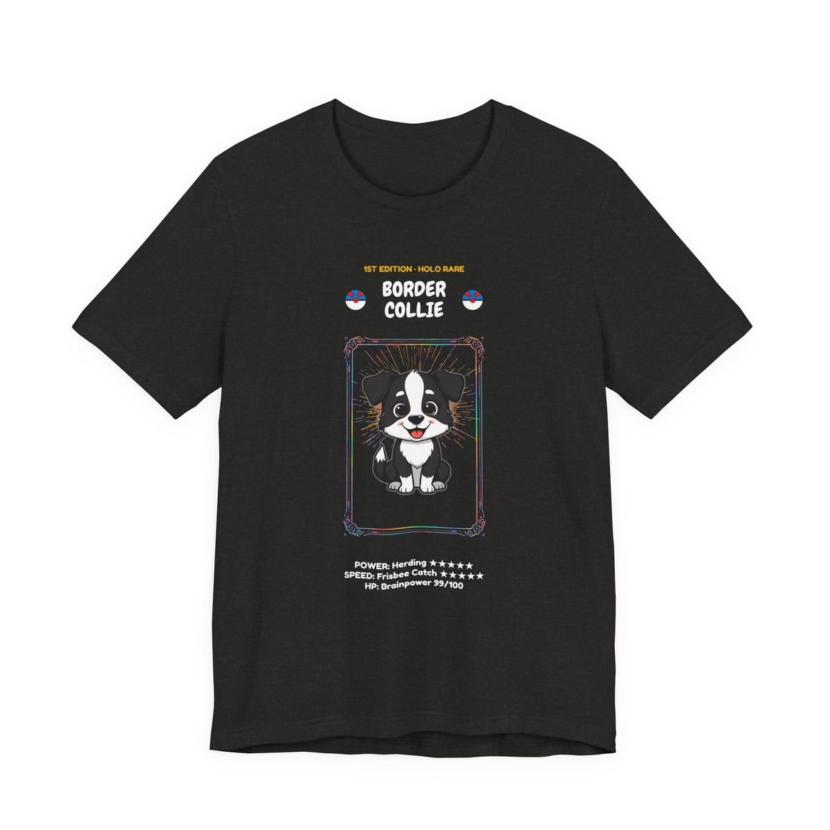 Border Collie Rookie Card T-Shirt - funny trading card style tee