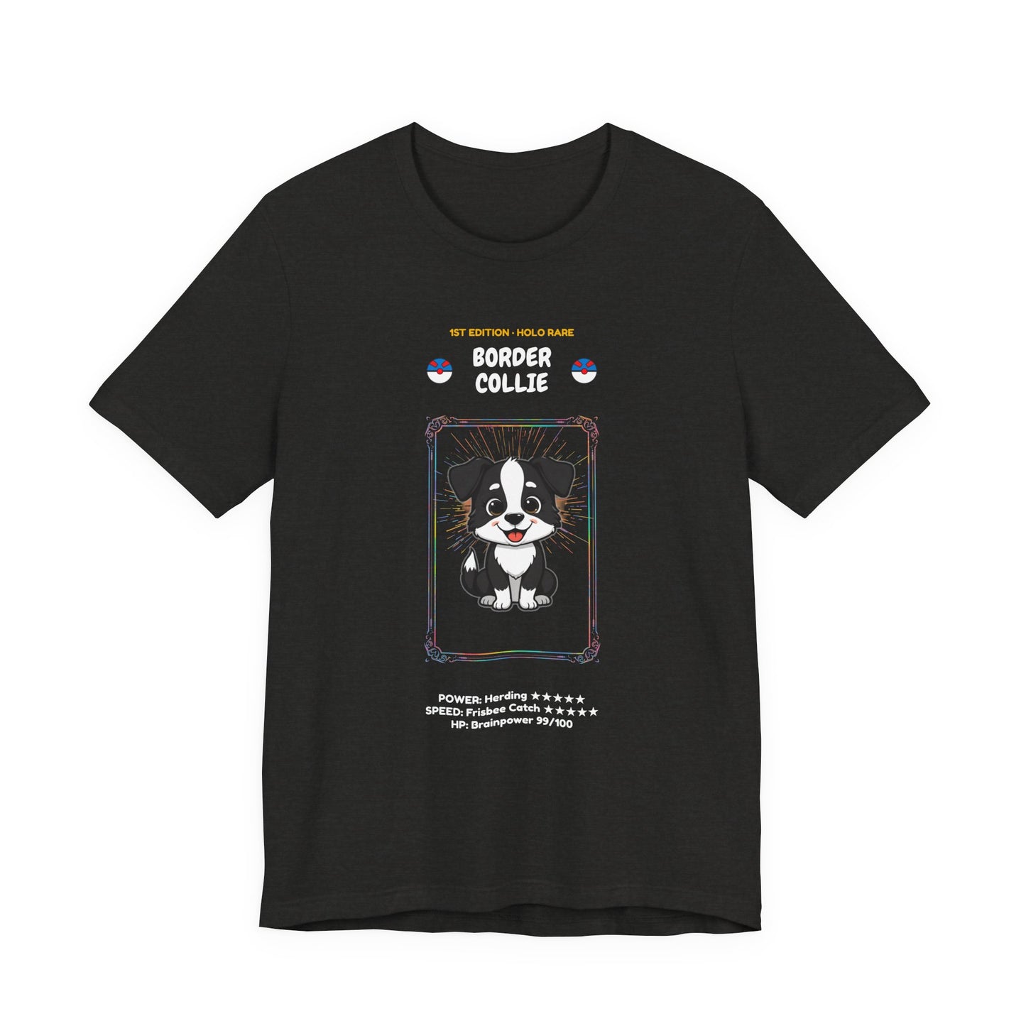 Border Collie Rookie Card T-Shirt - funny trading card style tee