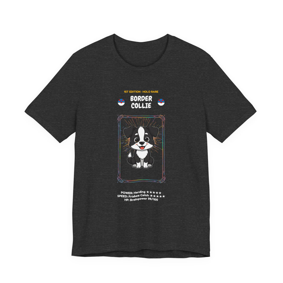 Border Collie Rookie Card T-Shirt - funny trading card style tee