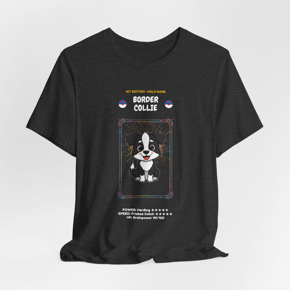 Border Collie Rookie Card T-Shirt - funny trading card style tee