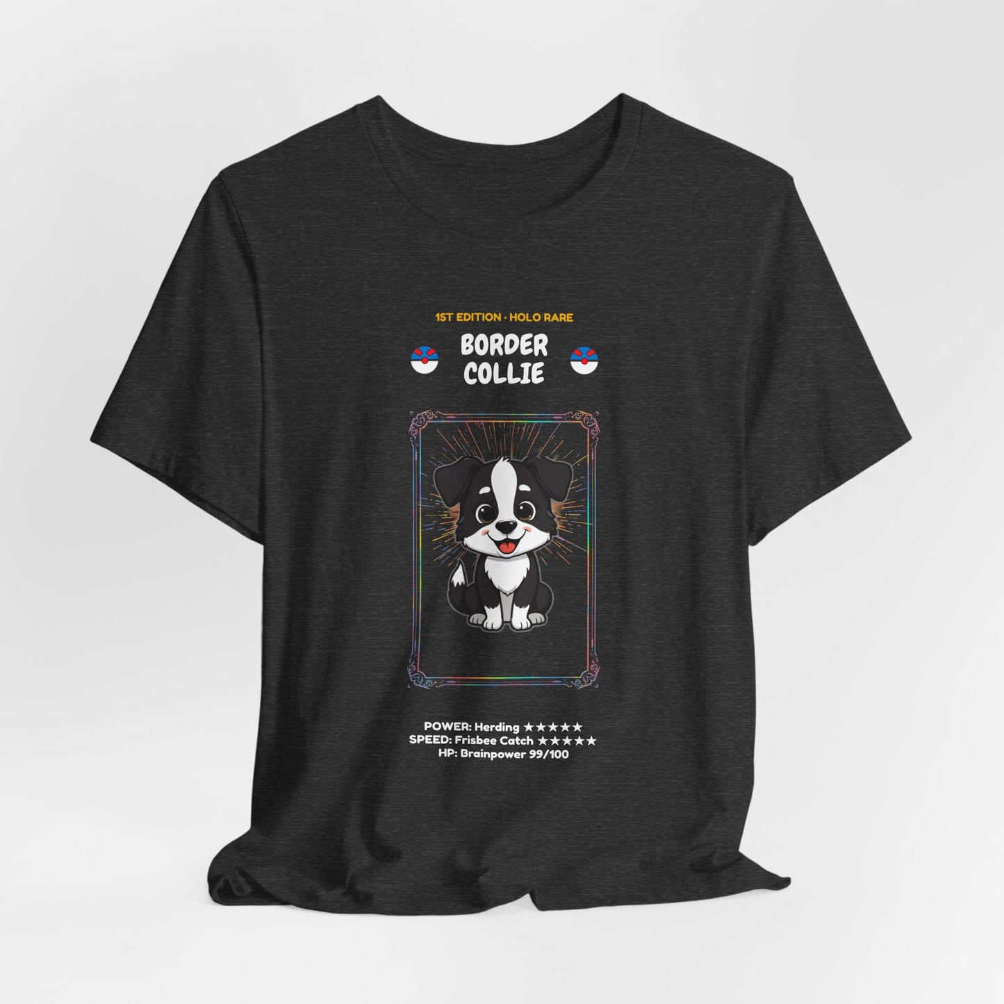Border Collie Rookie Card T-Shirt - funny trading card style tee