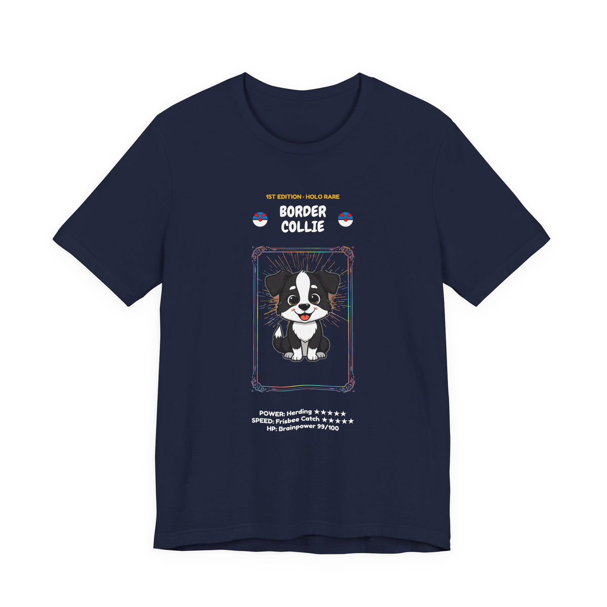 Border Collie Rookie Card T-Shirt - funny trading card style tee