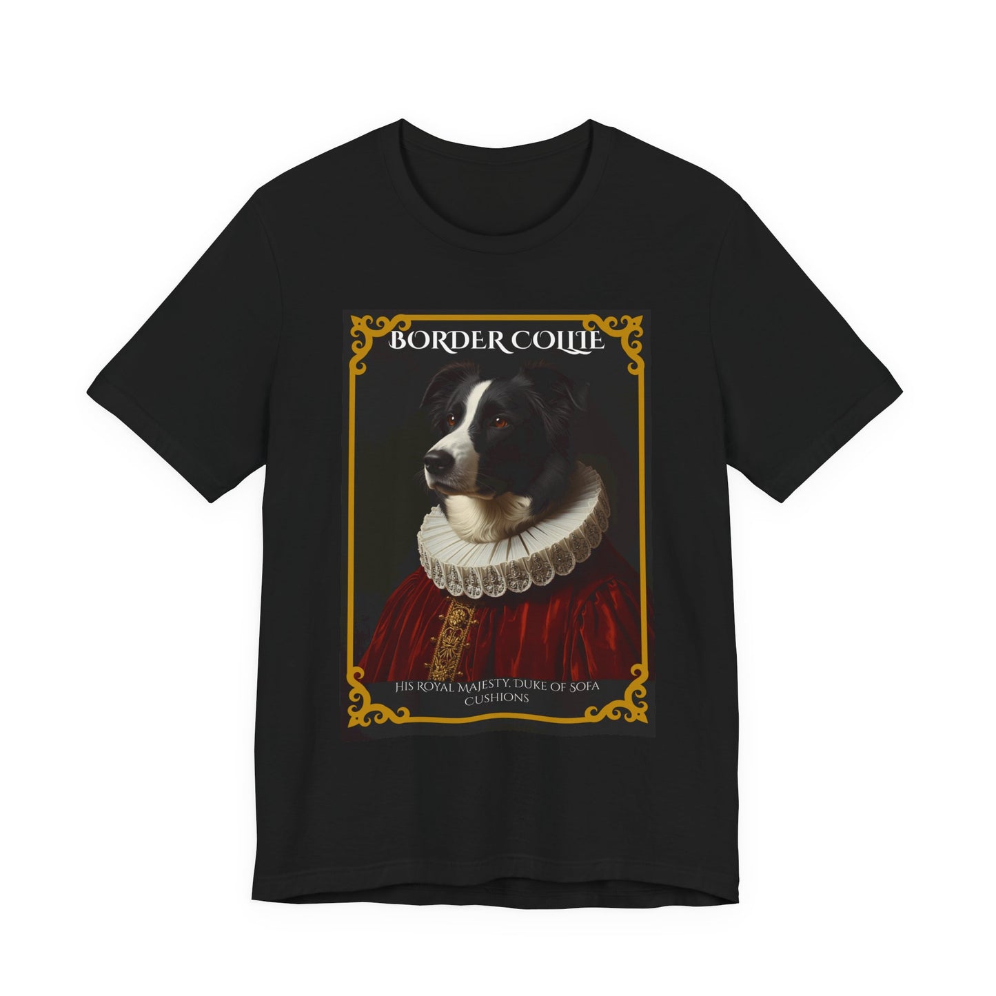 Flat lay of the Border Collie Royal Portrait t-shirt