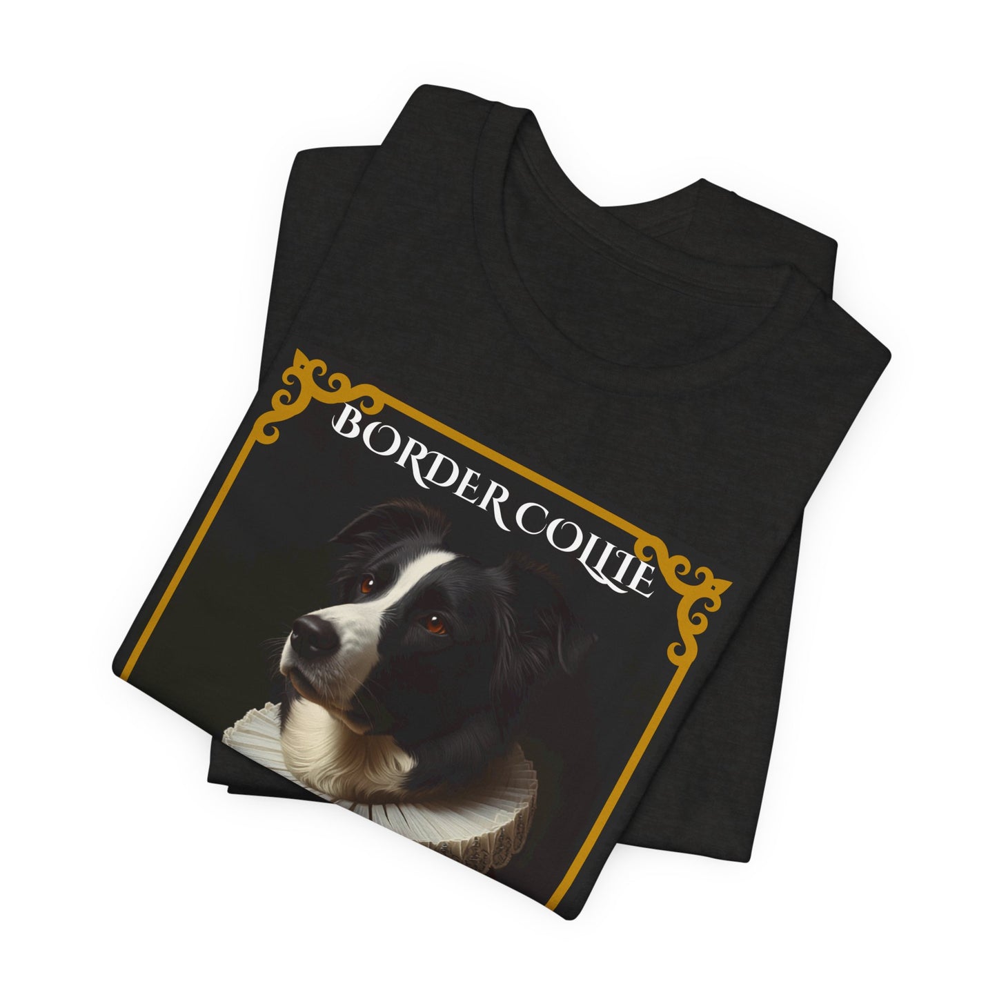 Border Collie Royal Portrait t-shirt worn casually