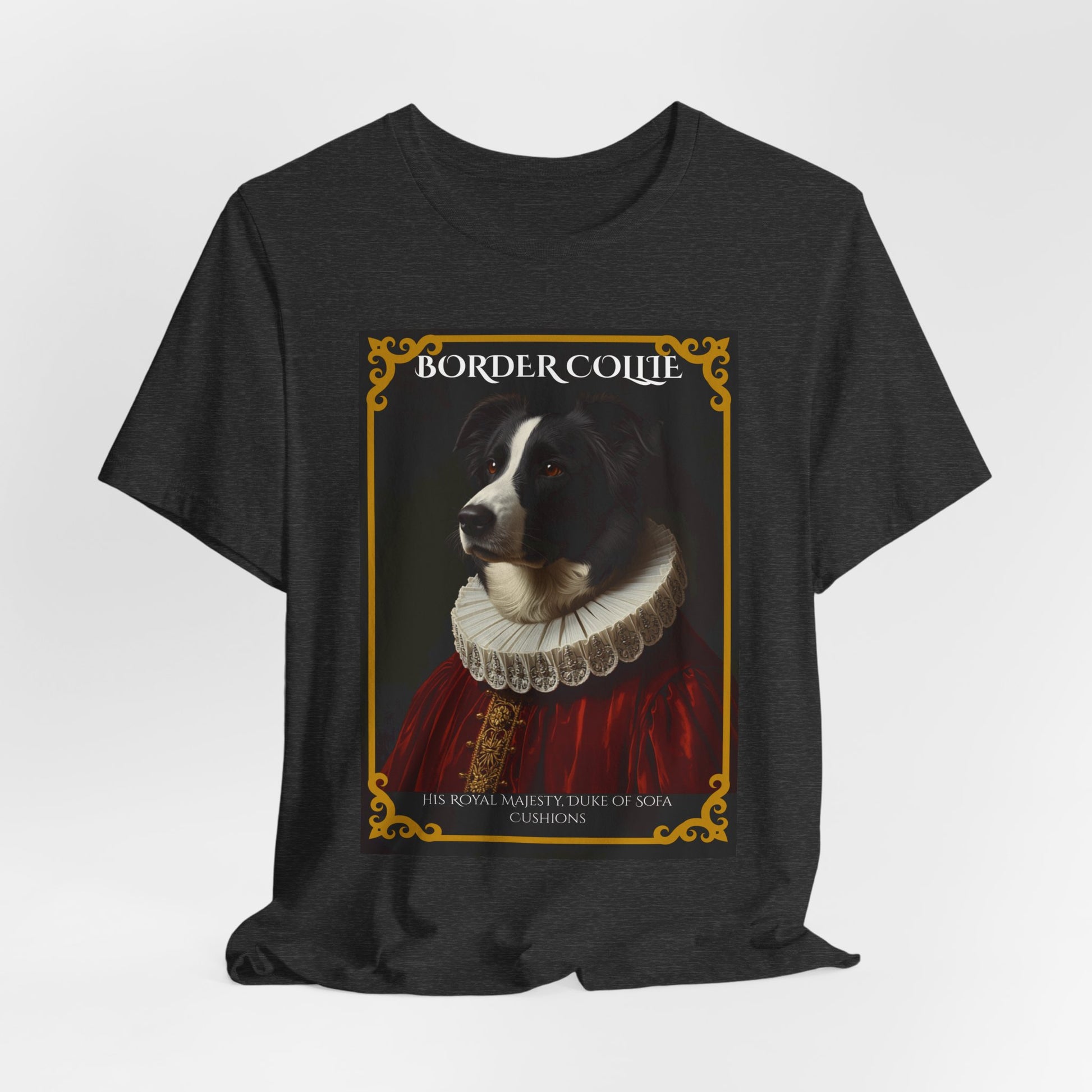 Gift-ready photo of the Border Collie Royal Portrait tee