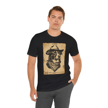 Border Collie Wanted Outlaw t-shirt back view black