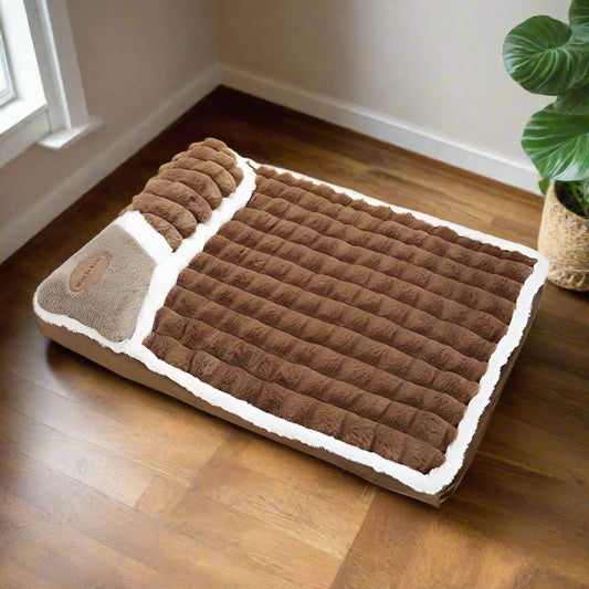 PoshPup OrthoRest orthopedic egg-crate foam dog bed in coffee brown — SniffWaggleNWalk