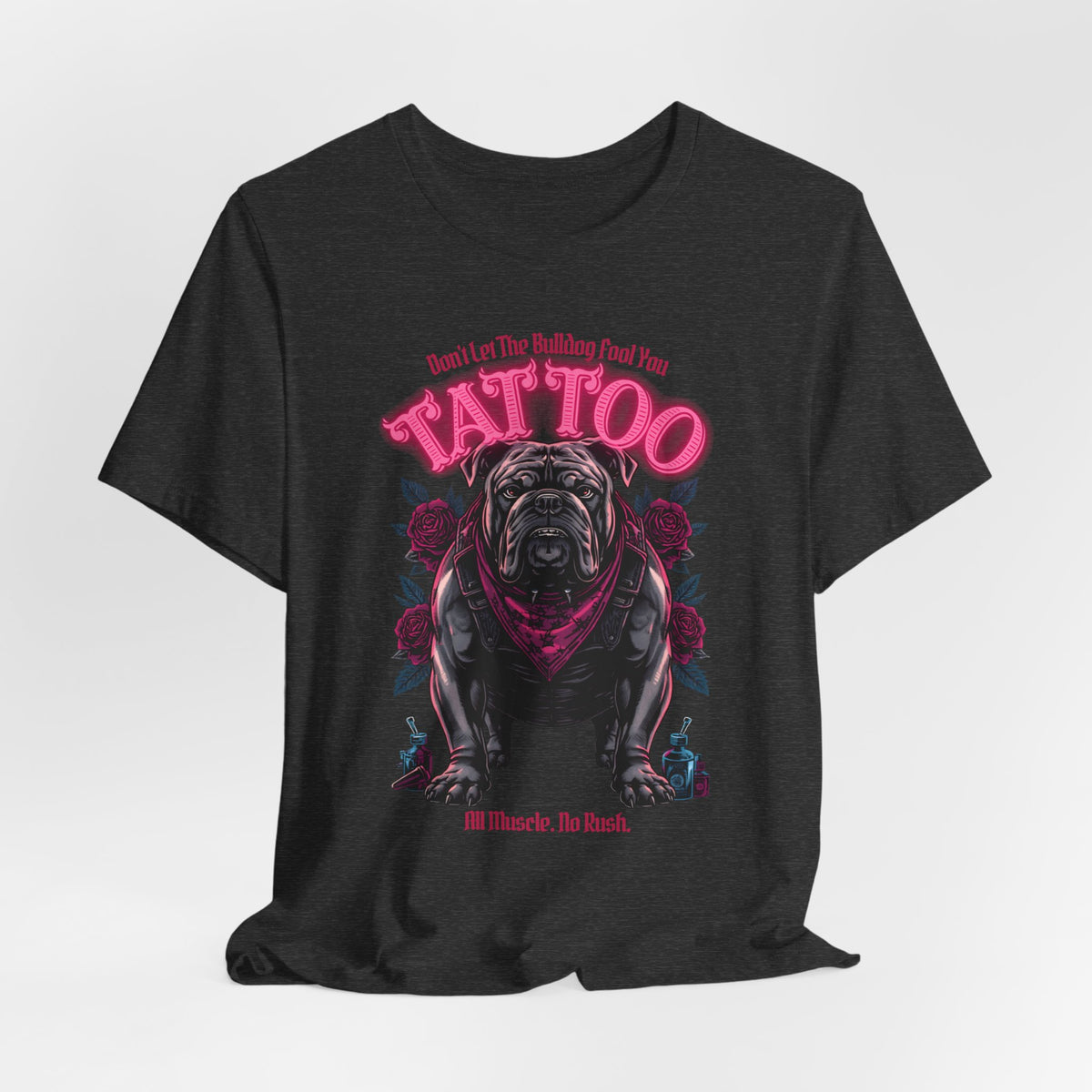 Bulldog Biker Ink Shop t-shirt close-up detail shot 5