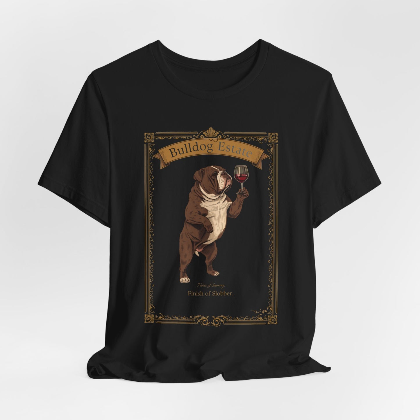 Bulldog Breed Sommelier t-shirt in dark grey heather - back view