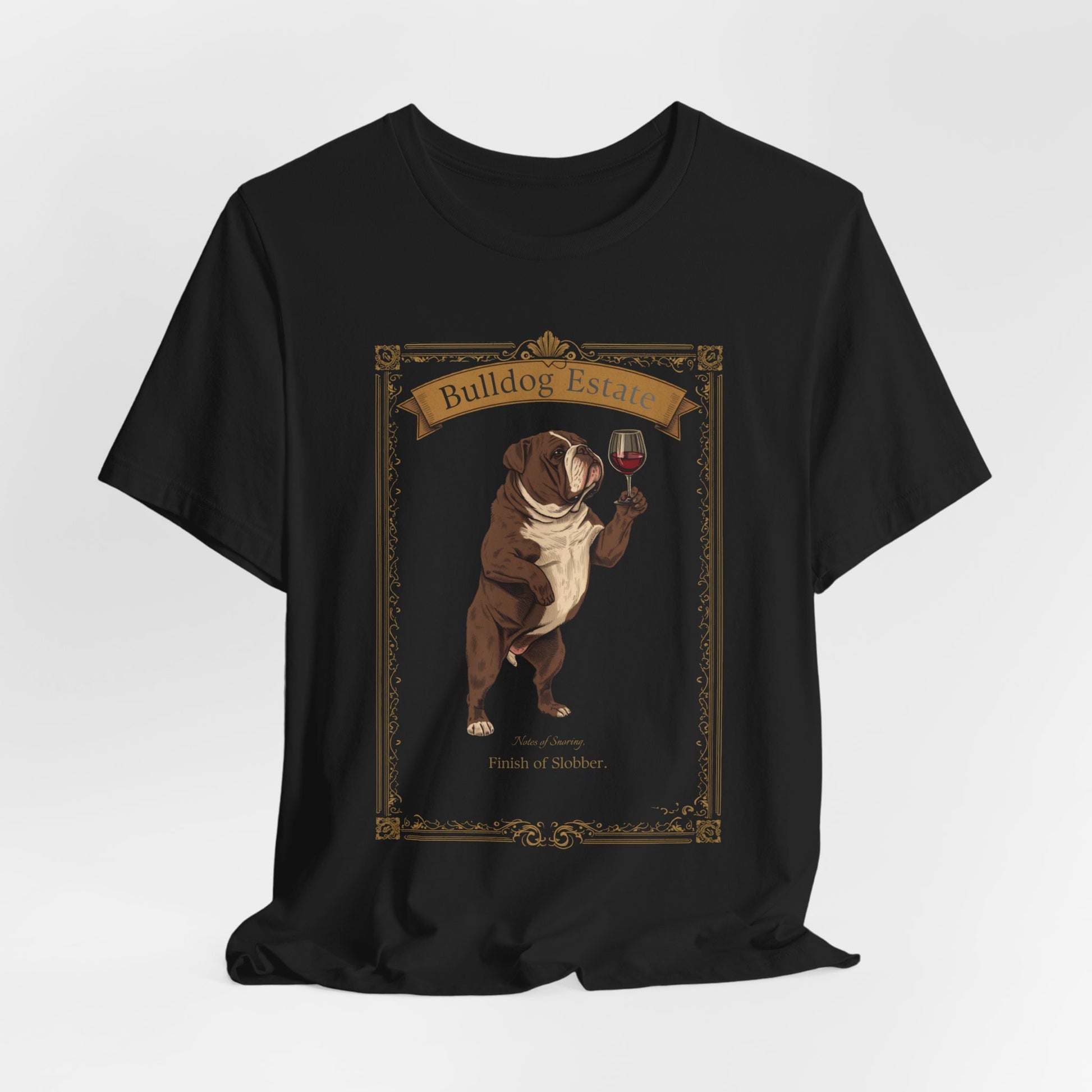 Bulldog Breed Sommelier t-shirt in dark grey heather - back view