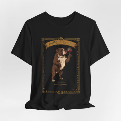 Bulldog Breed Sommelier t-shirt in dark grey heather - back view