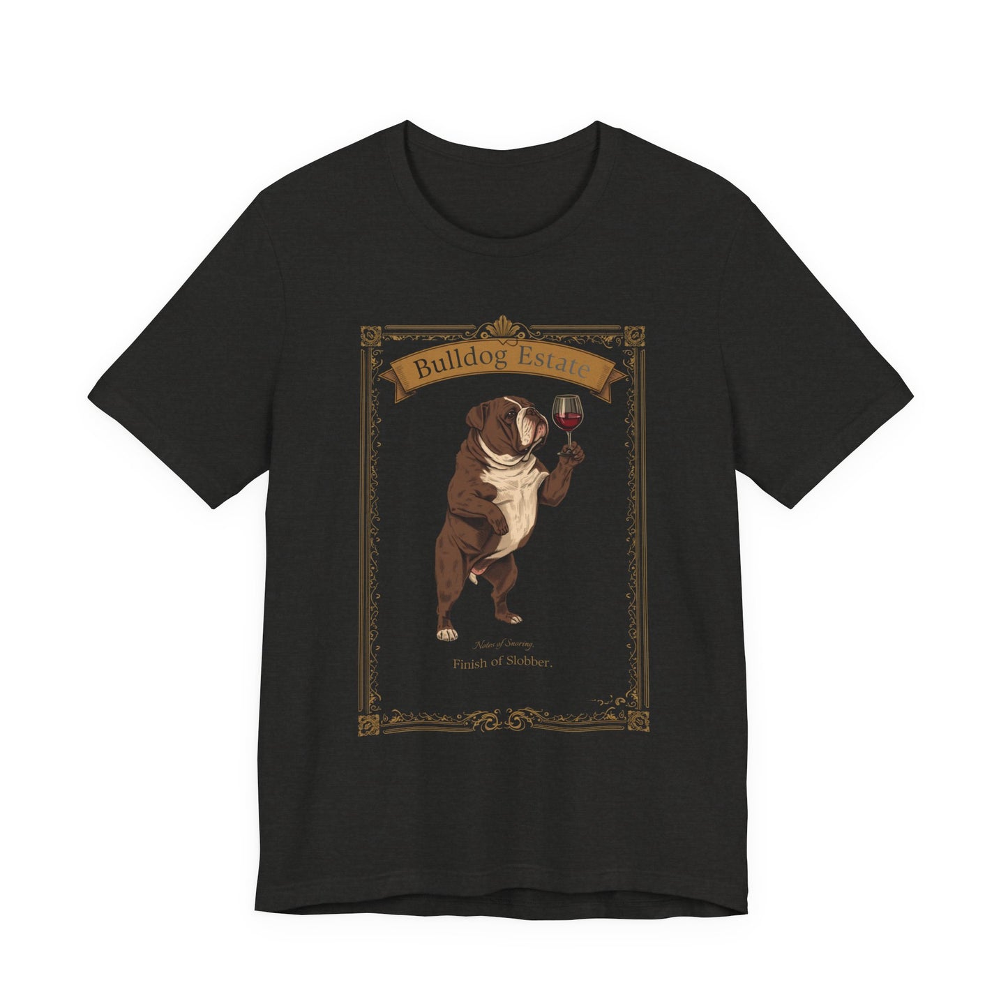 Bulldog Breed Sommelier t-shirt in dark grey heather - flat lay