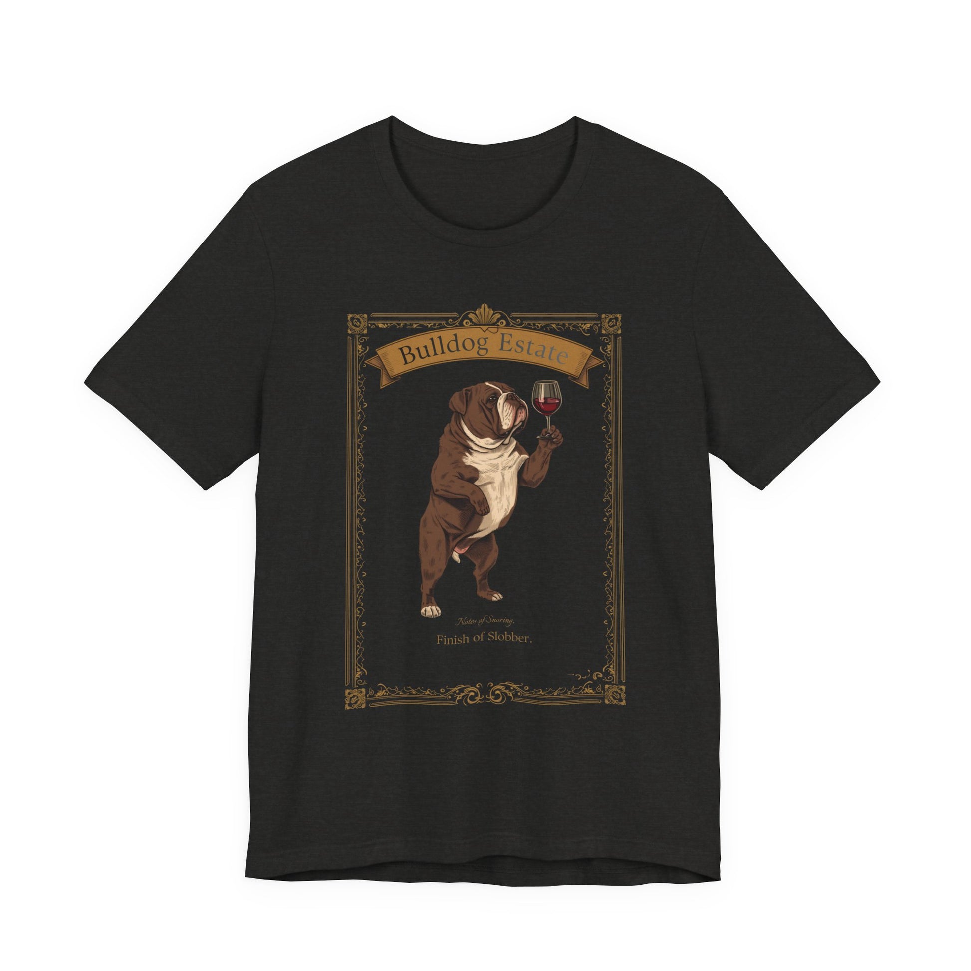 Bulldog Breed Sommelier t-shirt in dark grey heather - flat lay