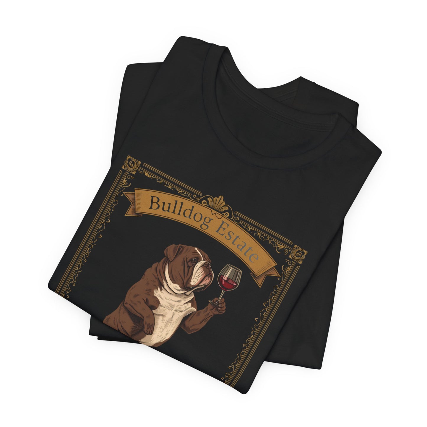 Bulldog Breed Sommelier t-shirt in dark grey heather - front view