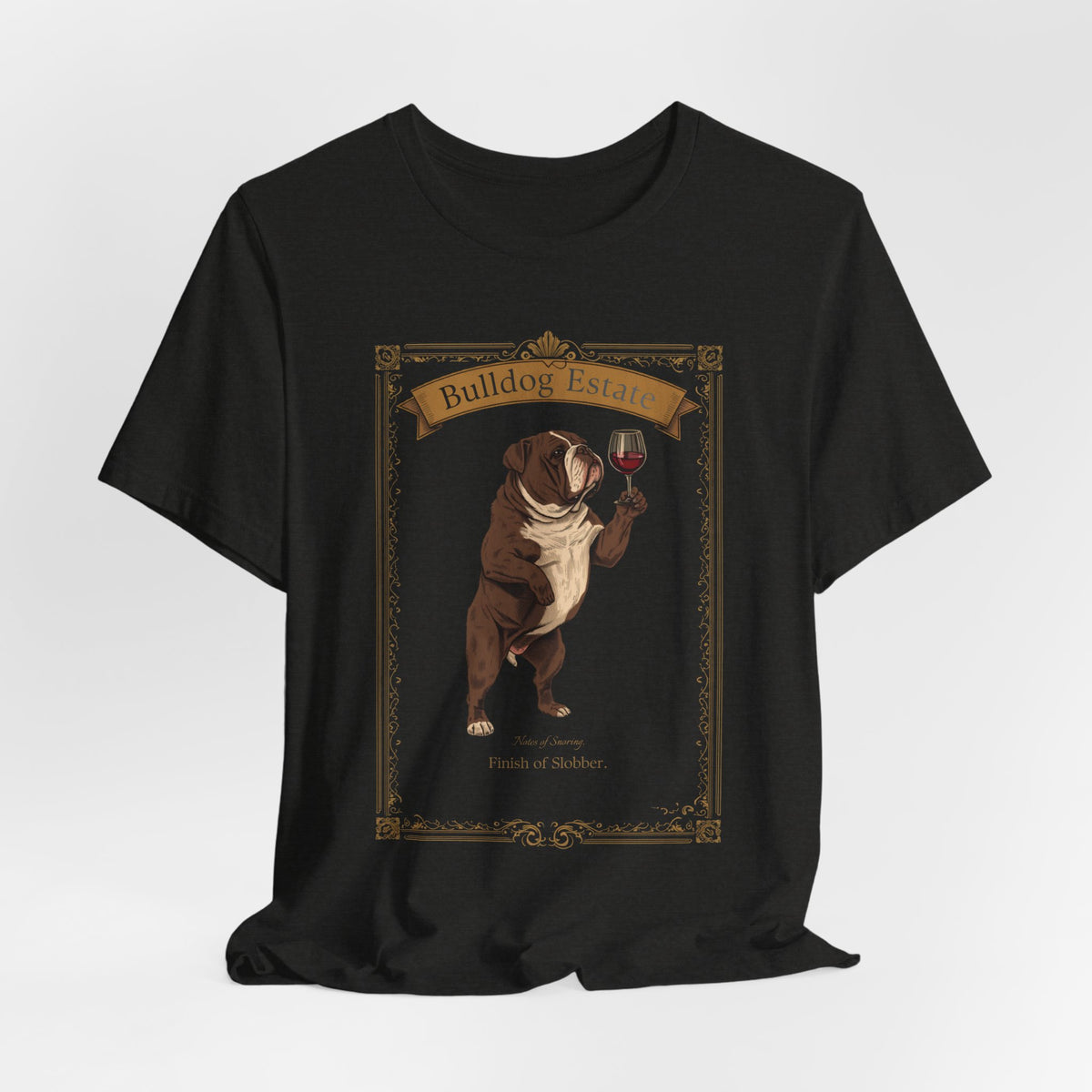 Bulldog Breed Sommelier t-shirt in navy - front view