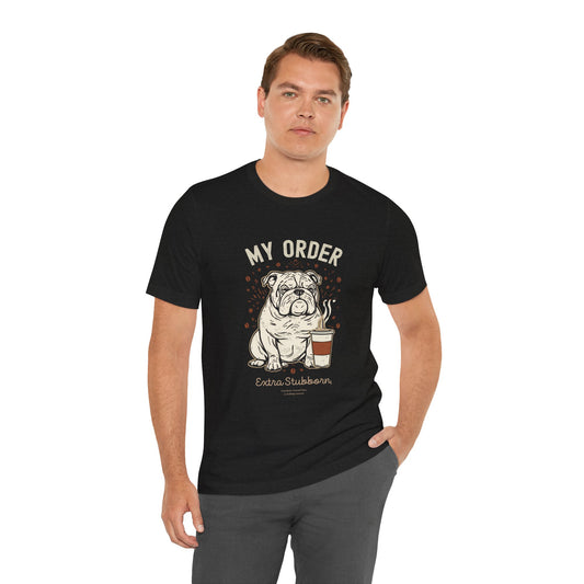 Bulldog Café Order T-Shirt – Black – Back View