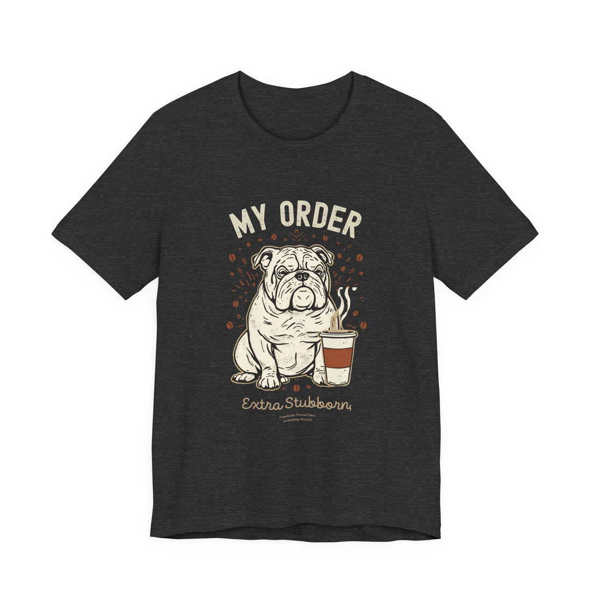 Bulldog Café Order T-Shirt – Close-up Detail 2