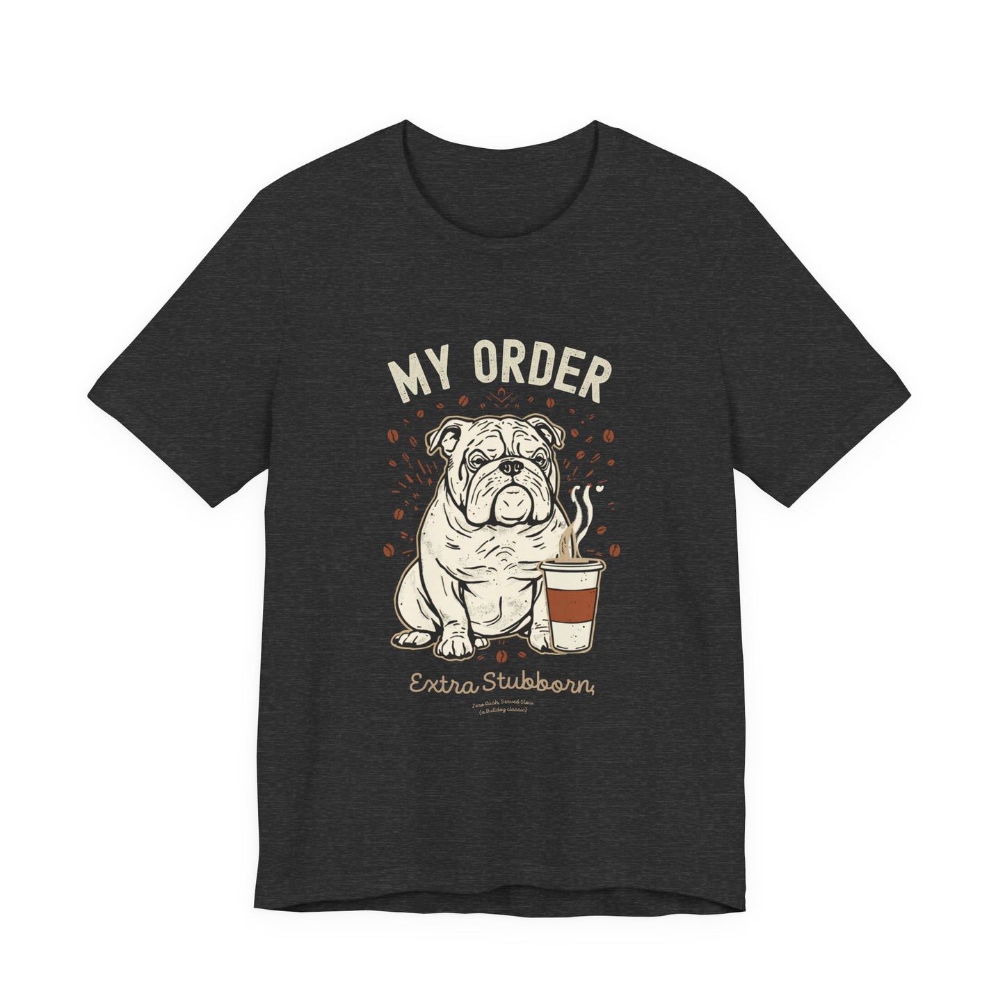 Bulldog Café Order T-Shirt – Close-up Detail 2