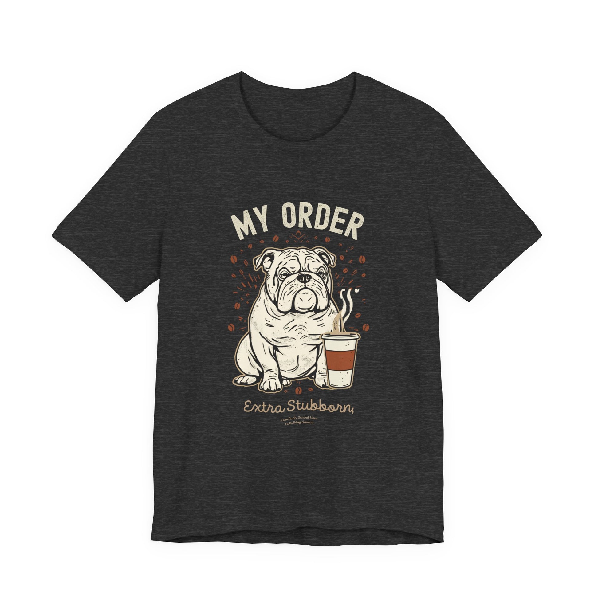 Bulldog Café Order T-Shirt – Close-up Detail 2