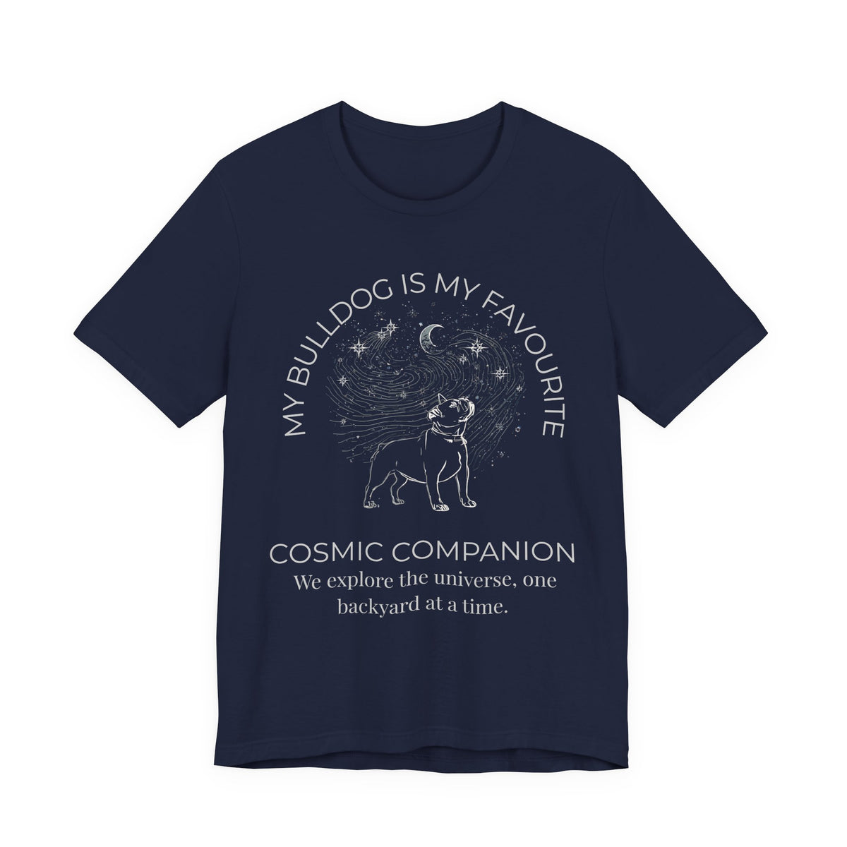 Bulldog Cosmic Companion T-Shirt neckline detail