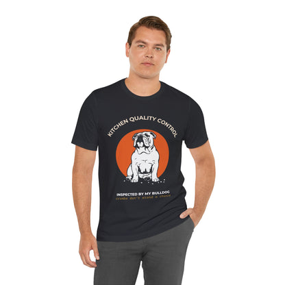 Kitchen Quality Control Bulldog t-shirt — funny Bulldog kitchen tee on Bella+Canvas 3001, view 18