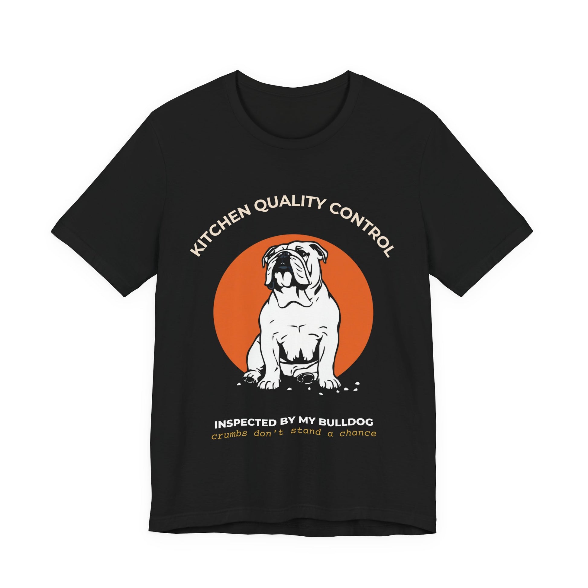 Kitchen Quality Control Bulldog t-shirt — funny Bulldog kitchen tee on Bella+Canvas 3001, view 7