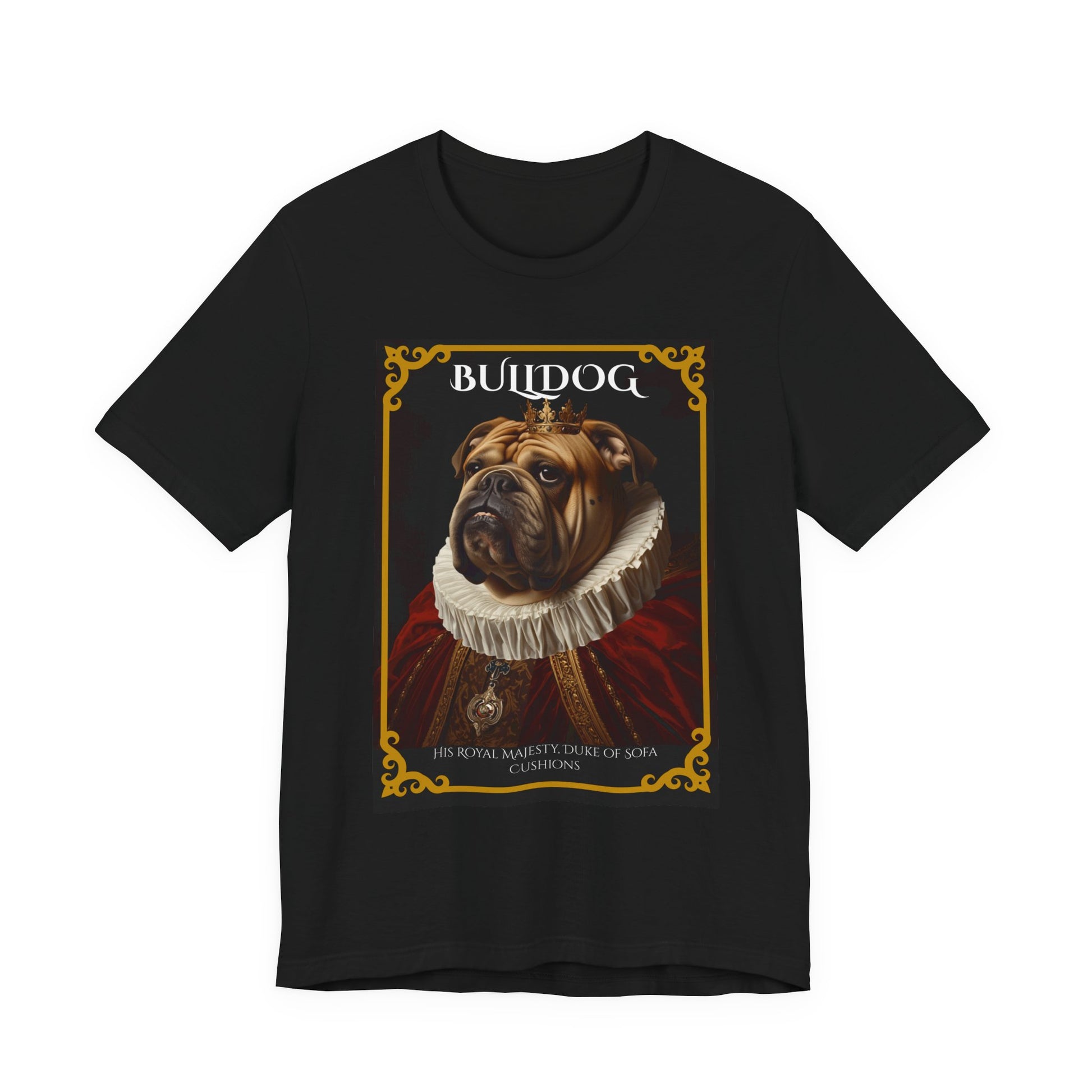Flat lay of the Bulldog Royal Portrait t-shirt