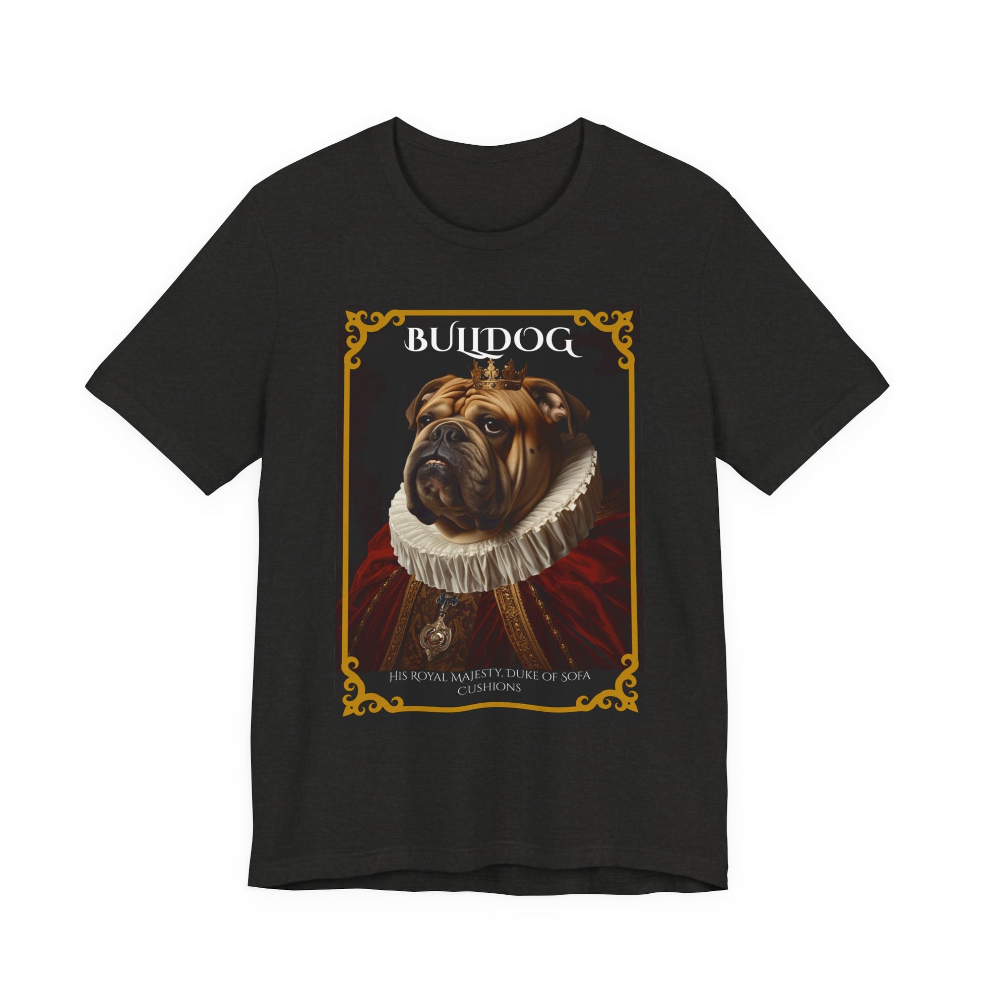 Model wearing the Bulldog Royal Portrait tee, front pose