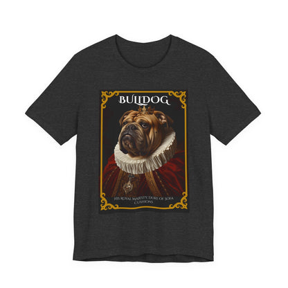 Dark Grey Heather colourway of the Bulldog Royal Portrait t-shirt