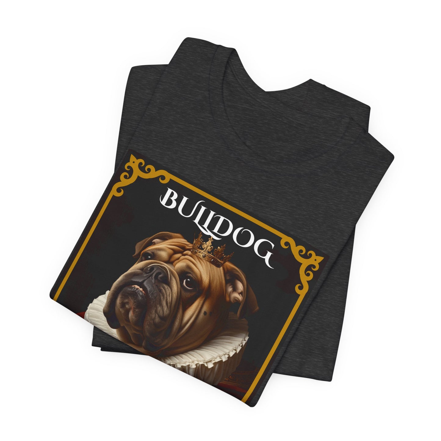 Bulldog Royal Portrait t-shirt fabric detail close-up