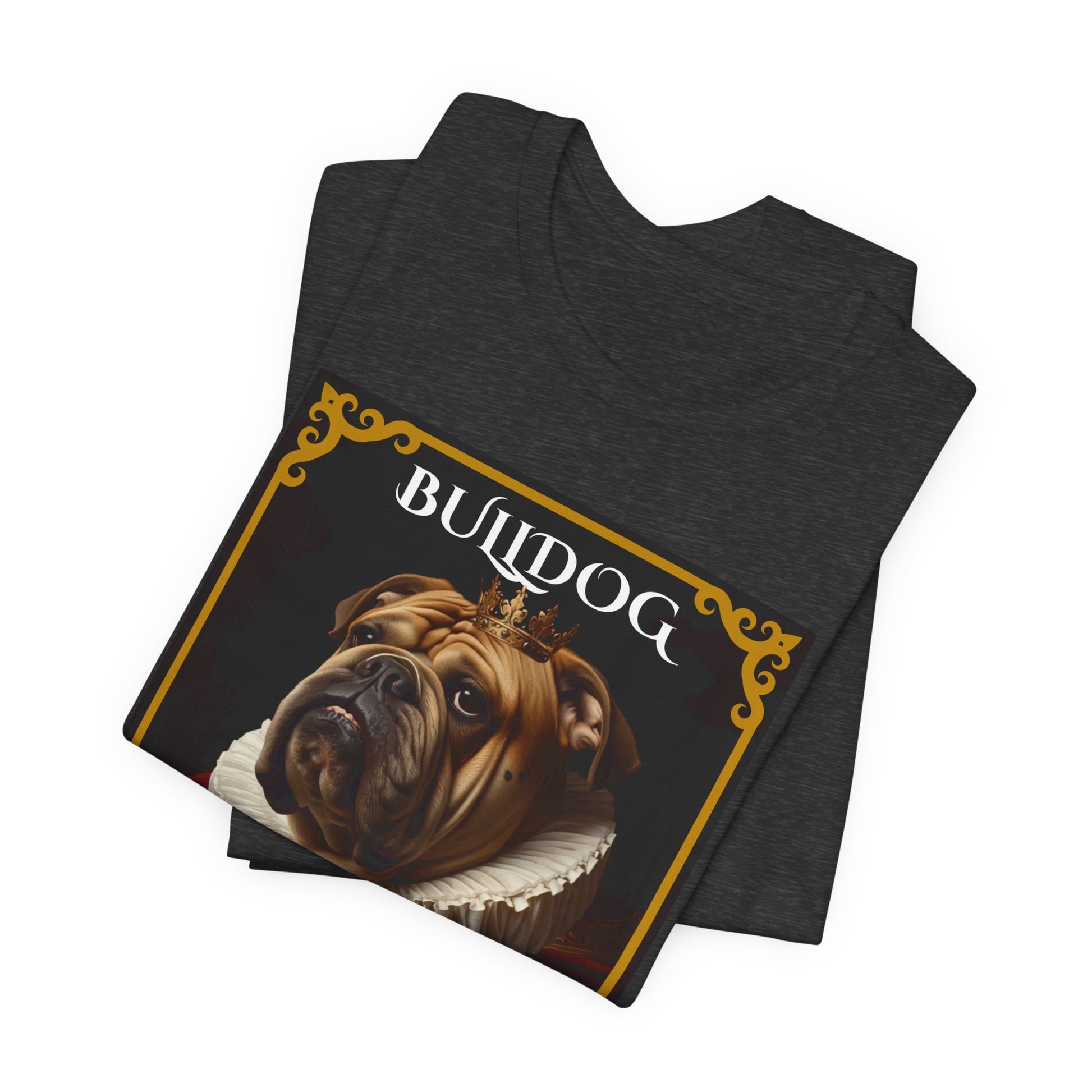 Bulldog Royal Portrait t-shirt fabric detail close-up