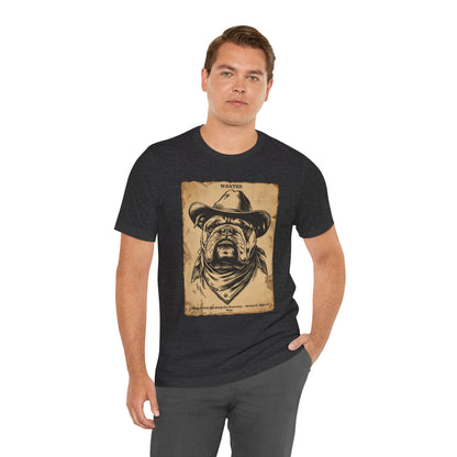 Bulldog Wanted Outlaw t-shirt fabric detail 1